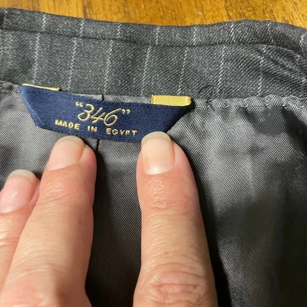 Brooks Brothers 346 Stretch Wool Blazer Pinstripe 2 Button Office Work Size 42L